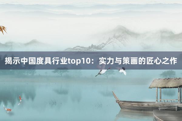 揭示中国度具行业top10：实力与策画的匠心之作